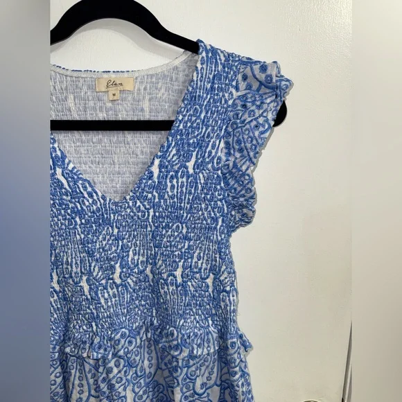 Elan Blue Smocked Ariel Dress Size Small - Picture 8 of 10